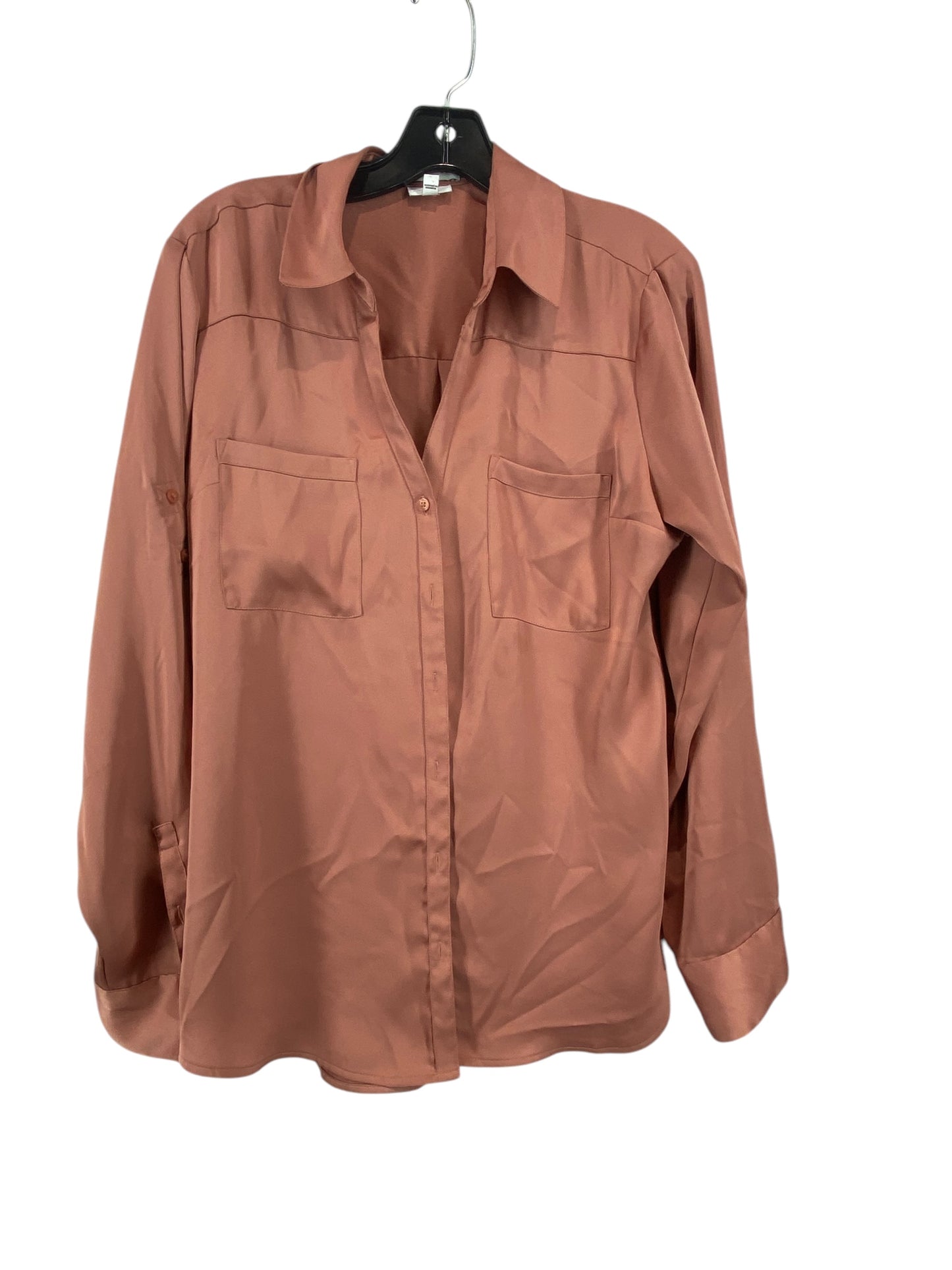 Blouse Long Sleeve By Express In Copper, Size: L