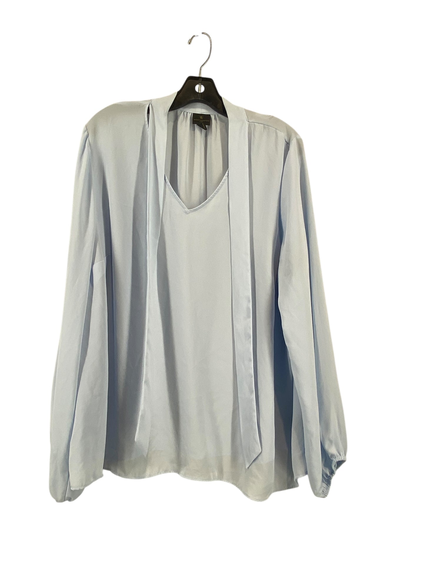 Blouse Long Sleeve By Worthington In Blue, Size: 1x