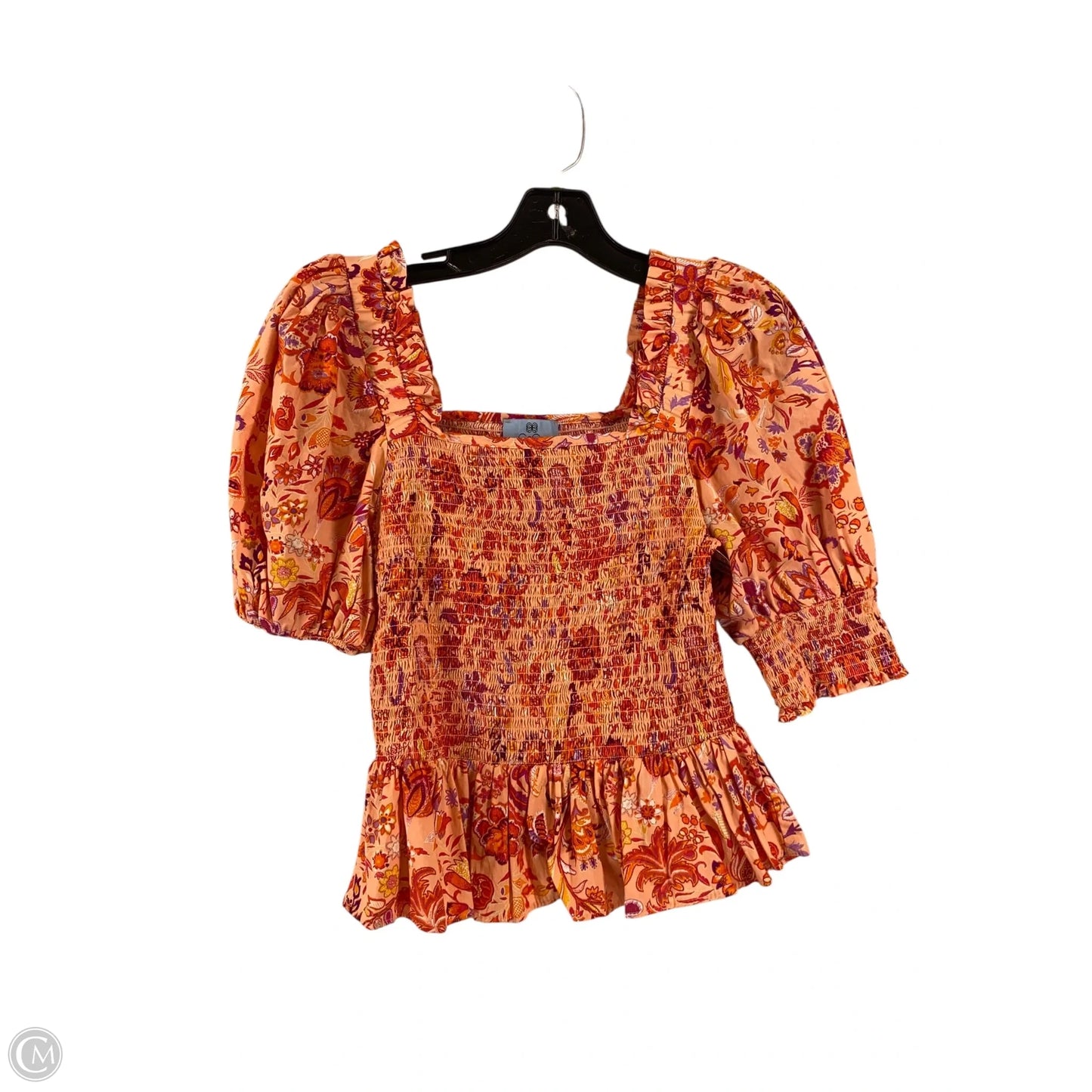 Top Short Sleeve By Cece In Orange, Size: M