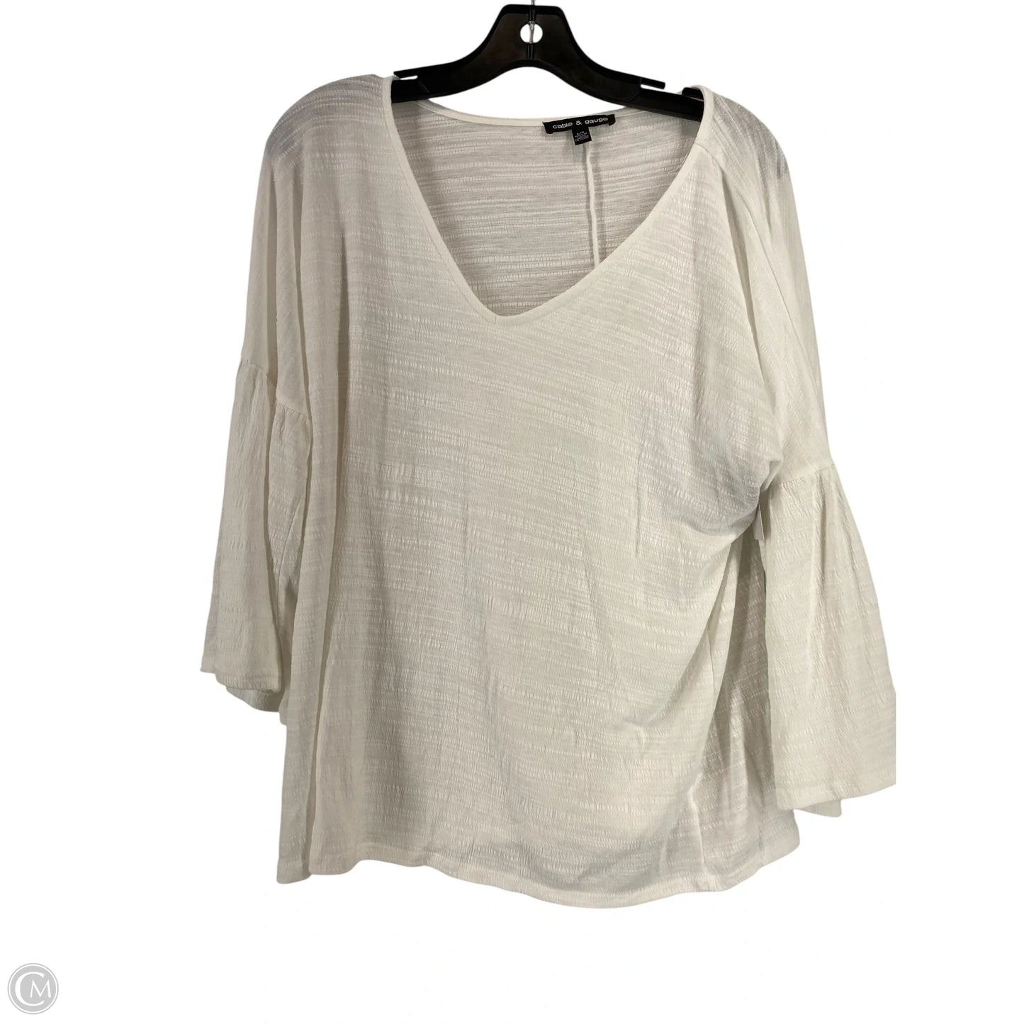 Top Long Sleeve By Cable And Gauge In White, Size: L