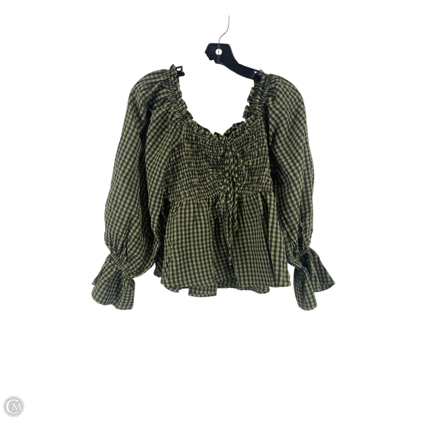 Top Long Sleeve By Cmc In Green, Size: M