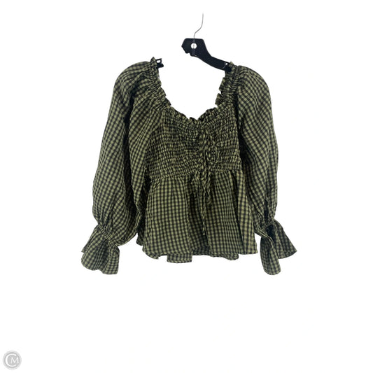 Top Long Sleeve By Cmc In Green, Size: M