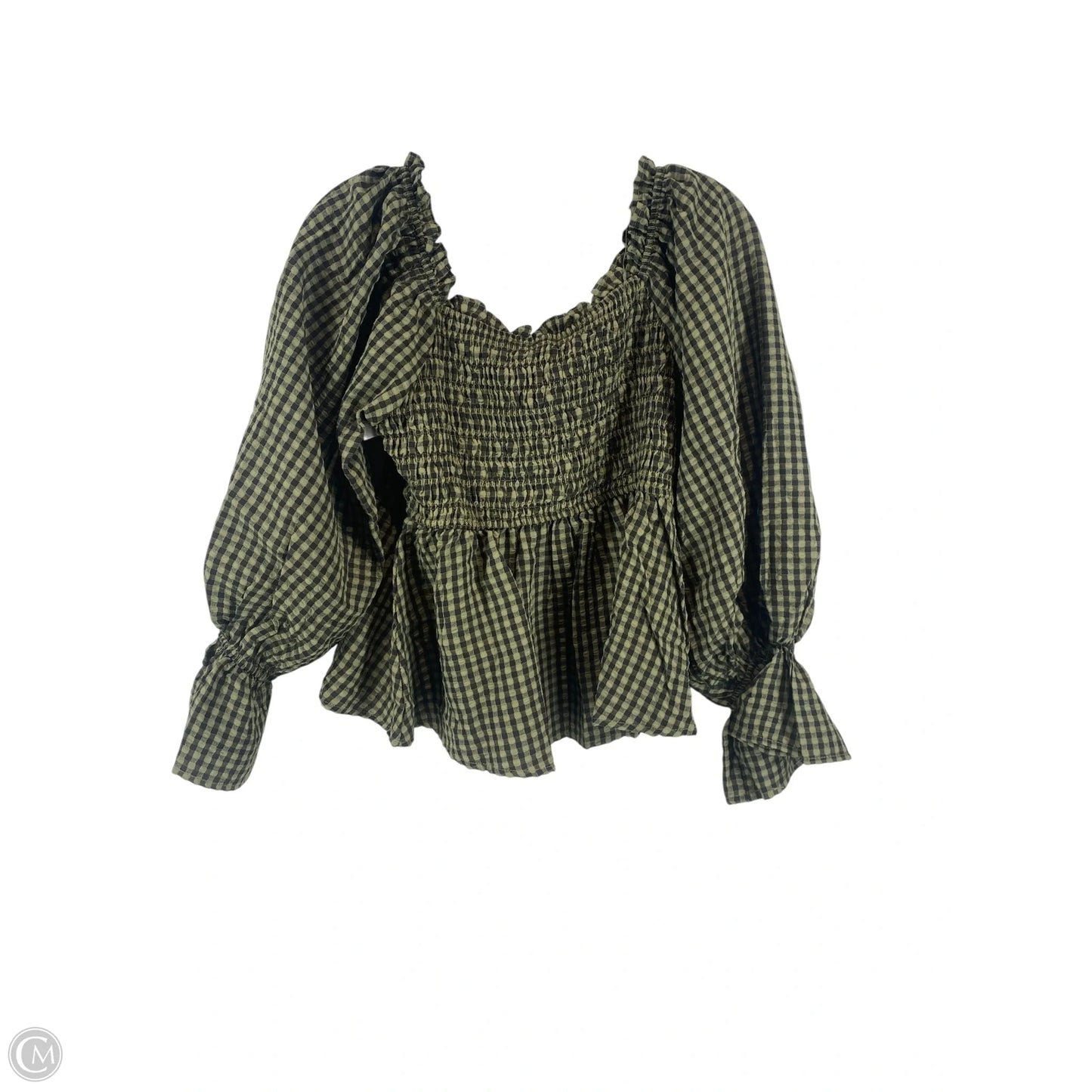 Top Long Sleeve By Cmc In Green, Size: M