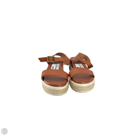 Sandals Heels Wedge By Mia In Brown, Size: 8
