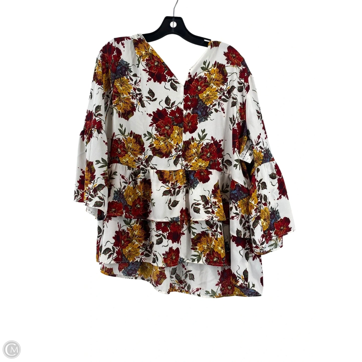Top Long Sleeve By Time And Tru In Floral Print, Size: Xl