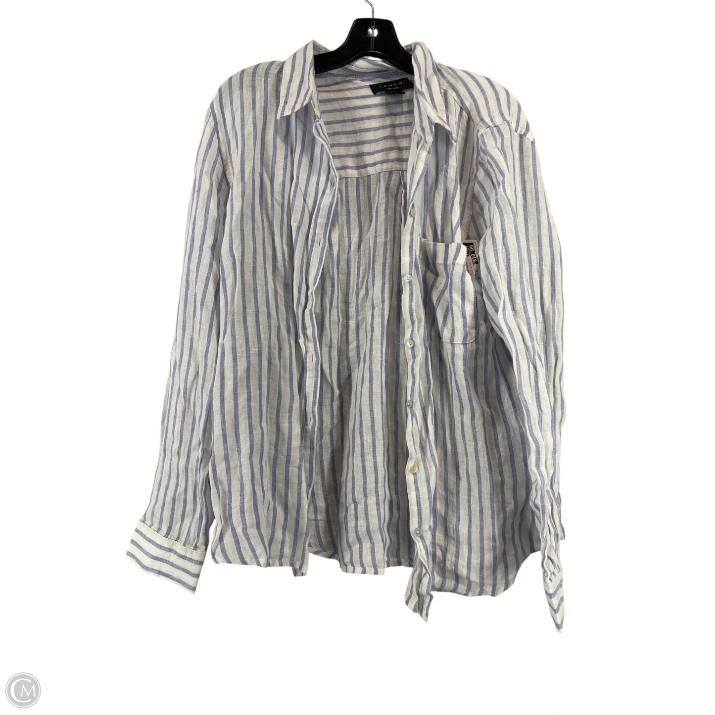 Top Long Sleeve By Tahari By Arthur Levine In Striped Pattern, Size: Xl