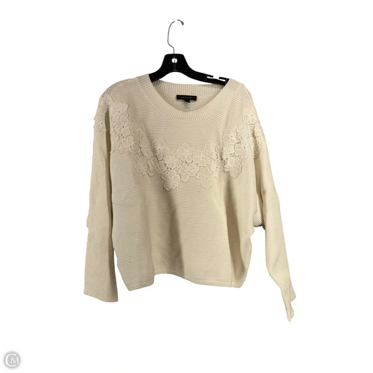 Sweater By Ann Taylor In White, Size: L