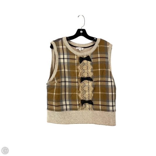 Vest Sweater By Cme In Brown, Size: Xl