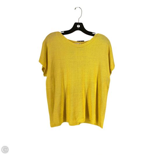 Top Short Sleeve By Staccato In Yellow, Size: L