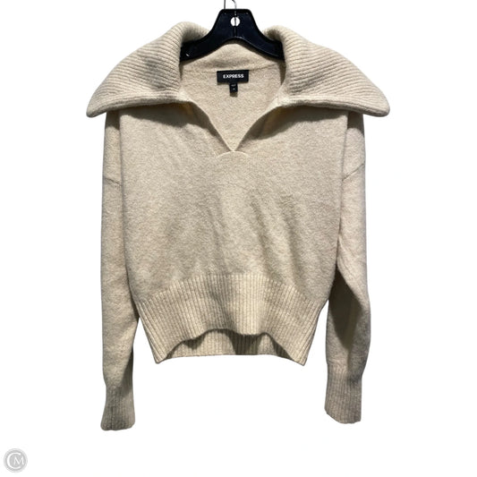 Sweater By Express In Cream, Size: Xs
