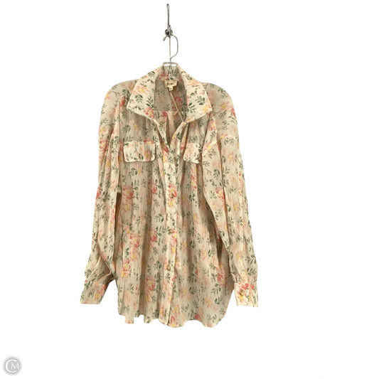 Top Long Sleeve By Bibi In Floral Print, Size: L