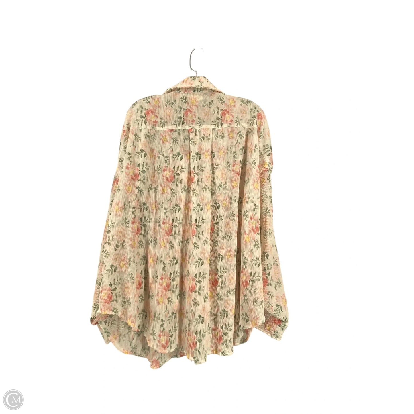 Top Long Sleeve By Bibi In Floral Print, Size: L