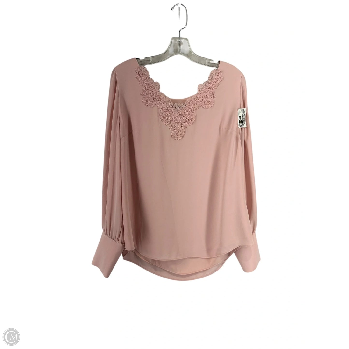 Top Long Sleeve By White House Black Market In Pink, Size: 1x