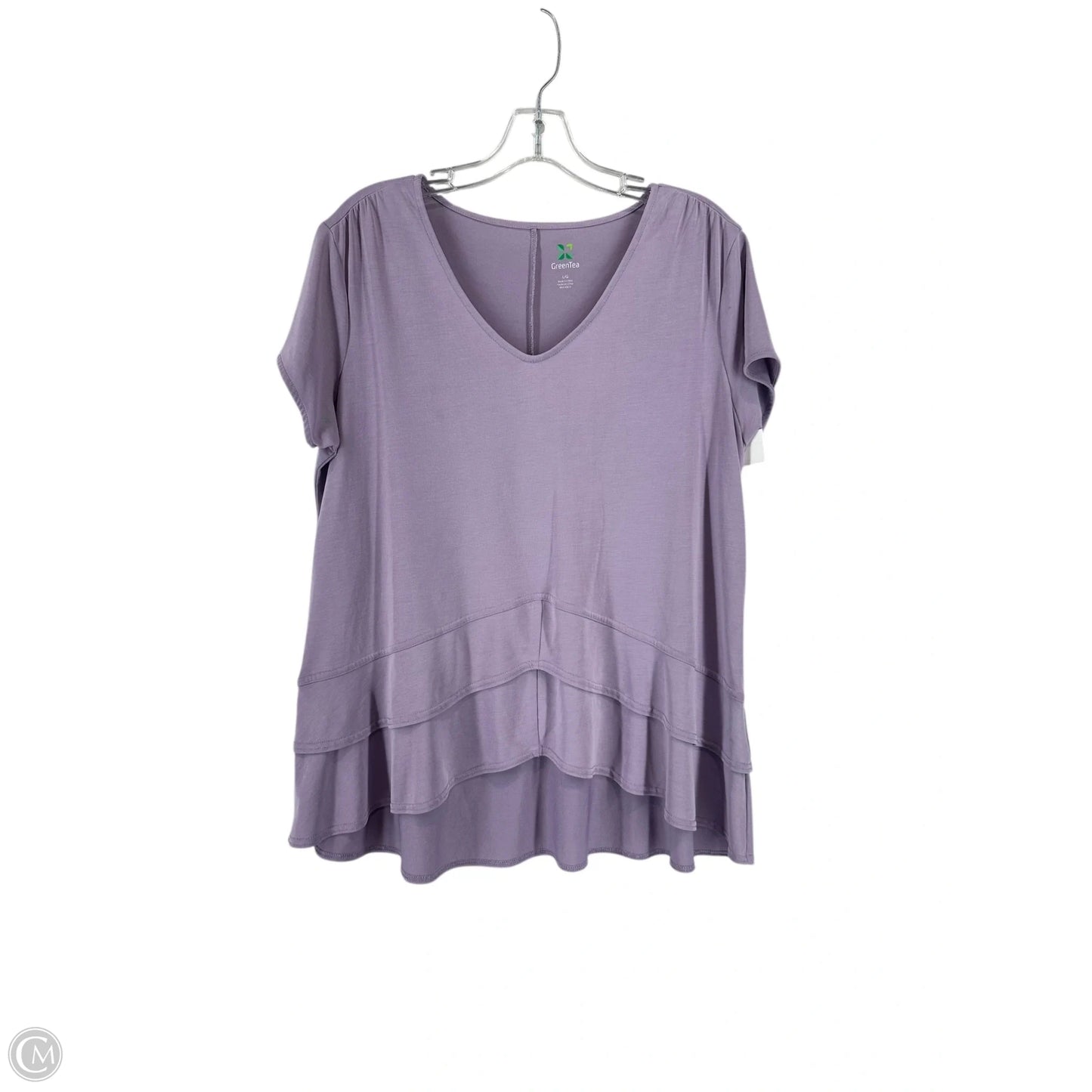 Top Short Sleeve By Green Tea In Purple, Size: L