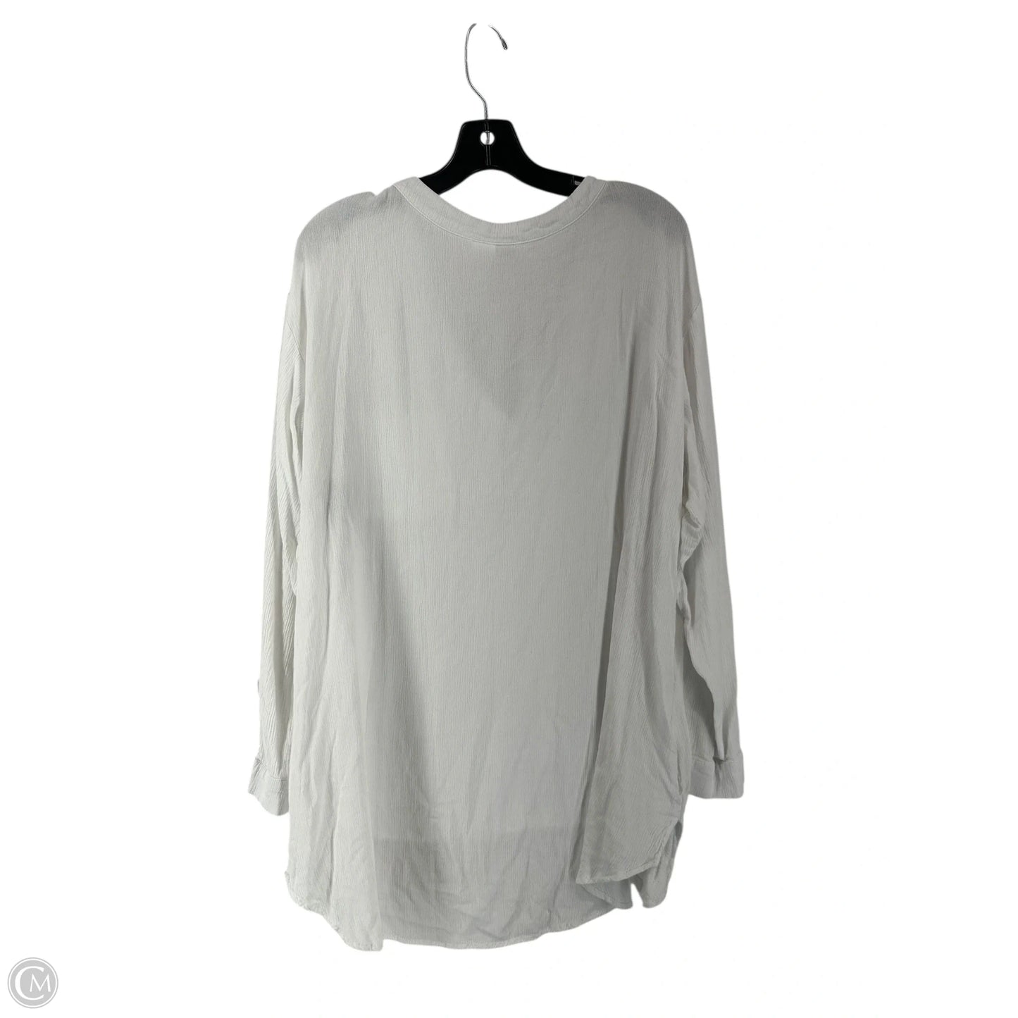 Top Long Sleeve By Cmc In White, Size: 1x