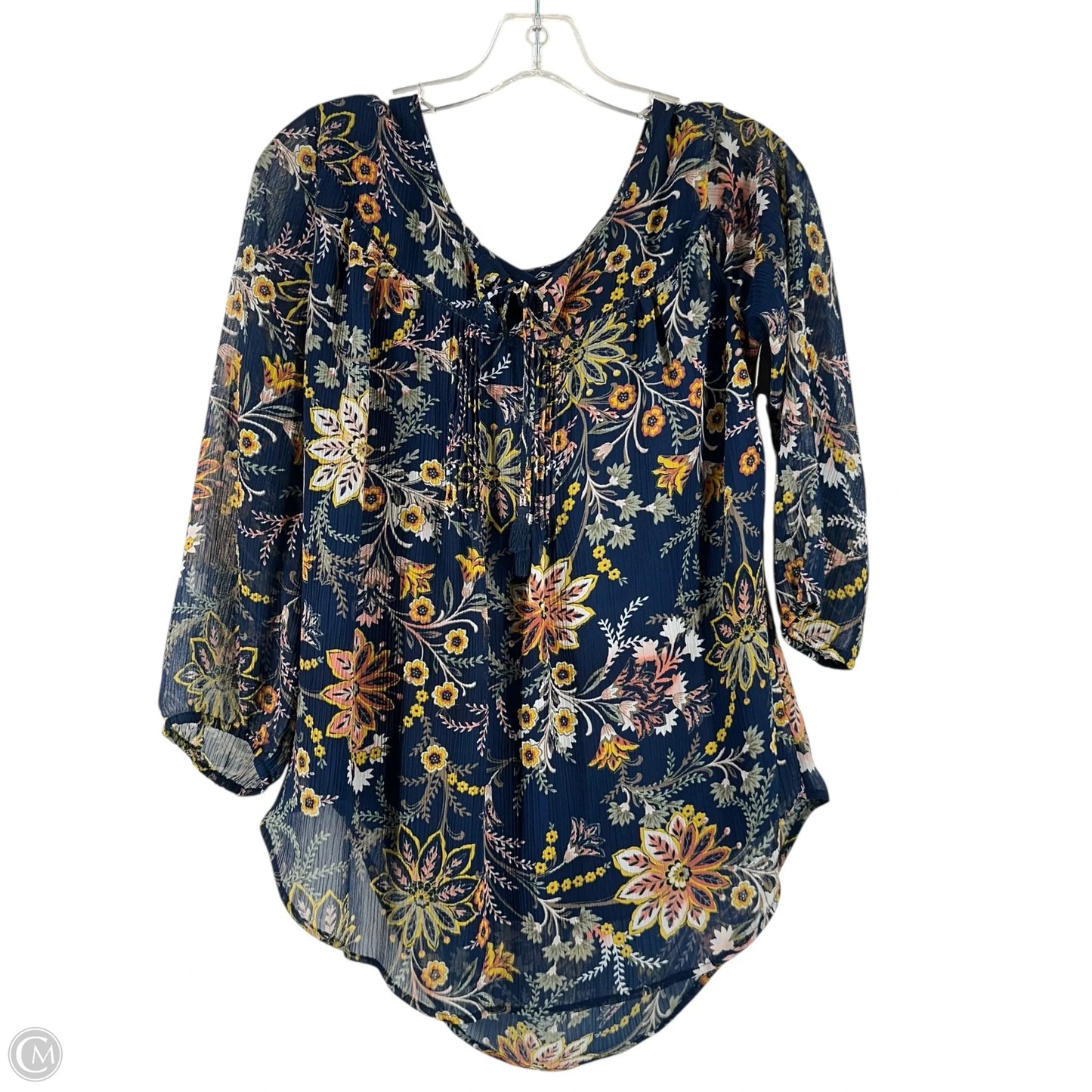 Top Long Sleeve By St Johns Bay In Blue, Size: L