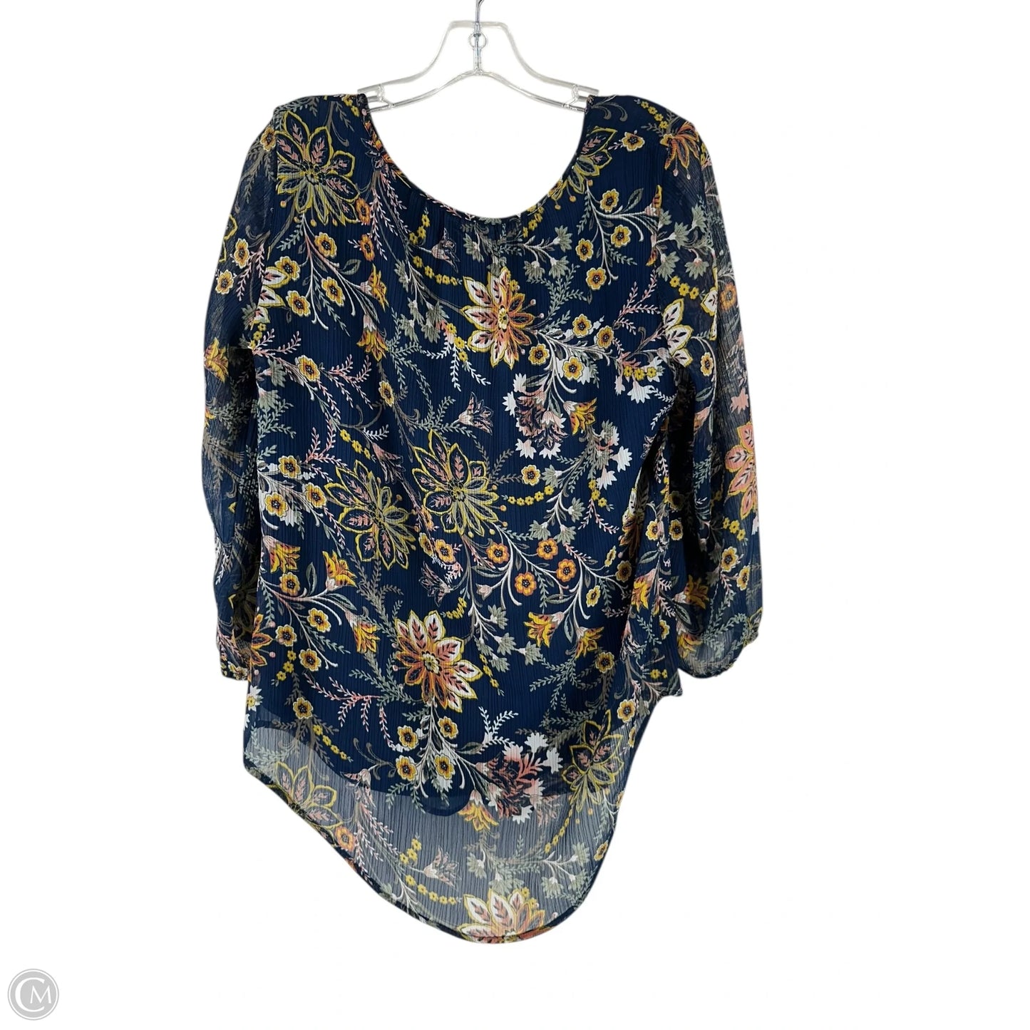 Top Long Sleeve By St Johns Bay In Blue, Size: L