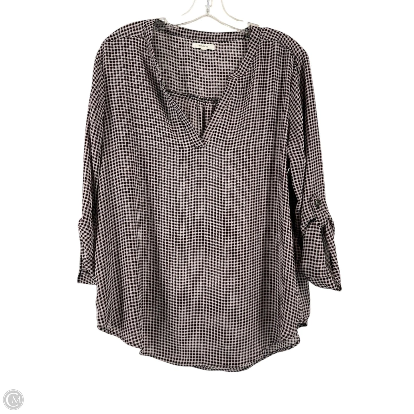 Top Long Sleeve By Maurices In Black & Pink, Size: L
