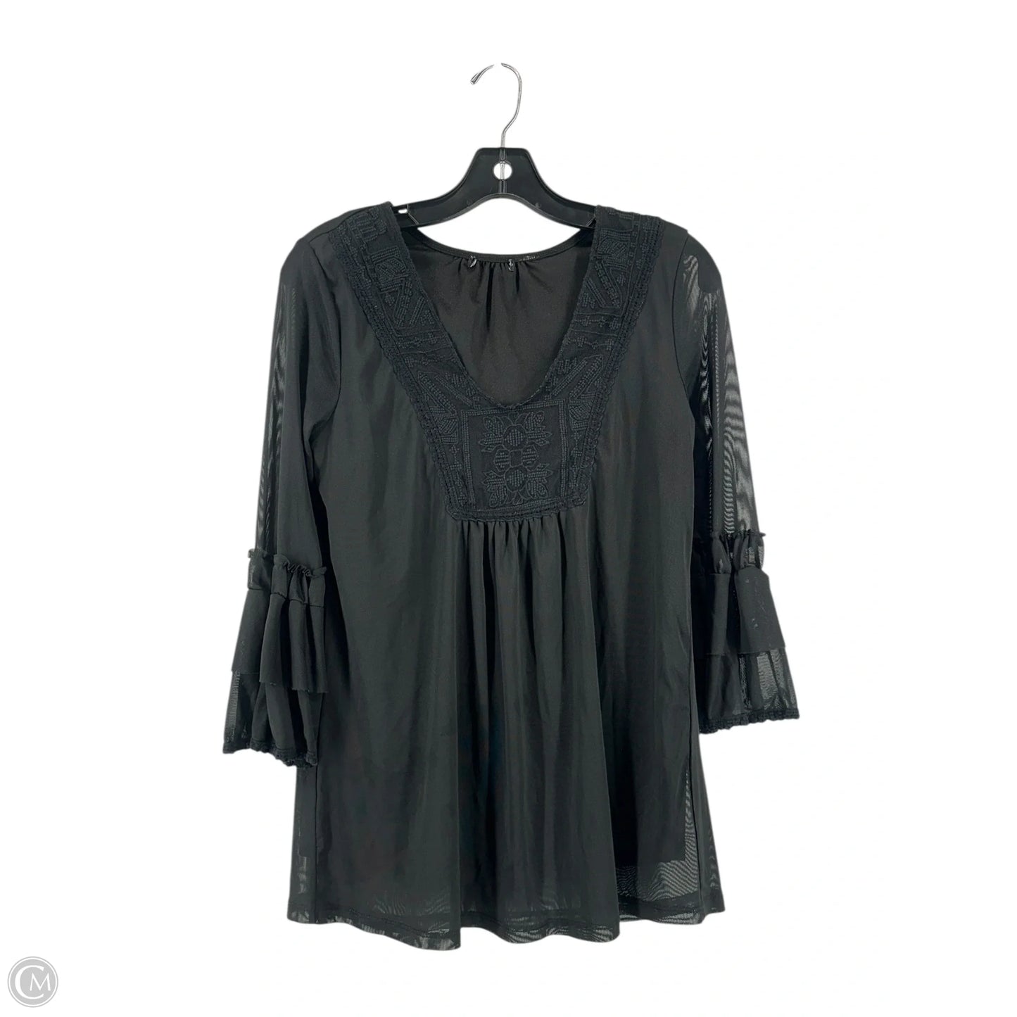 Top Long Sleeve By Cmc In Black, Size: L