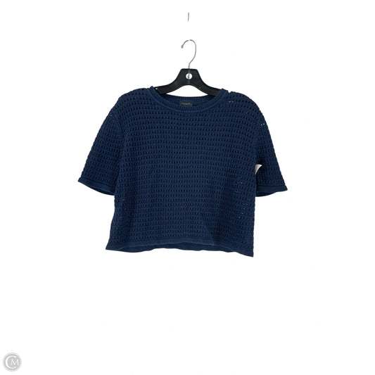 Top Short Sleeve By Ann Taylor In Navy, Size: S