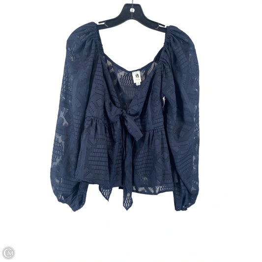 Top Long Sleeve By Clothes Mentor In Navy, Size: M