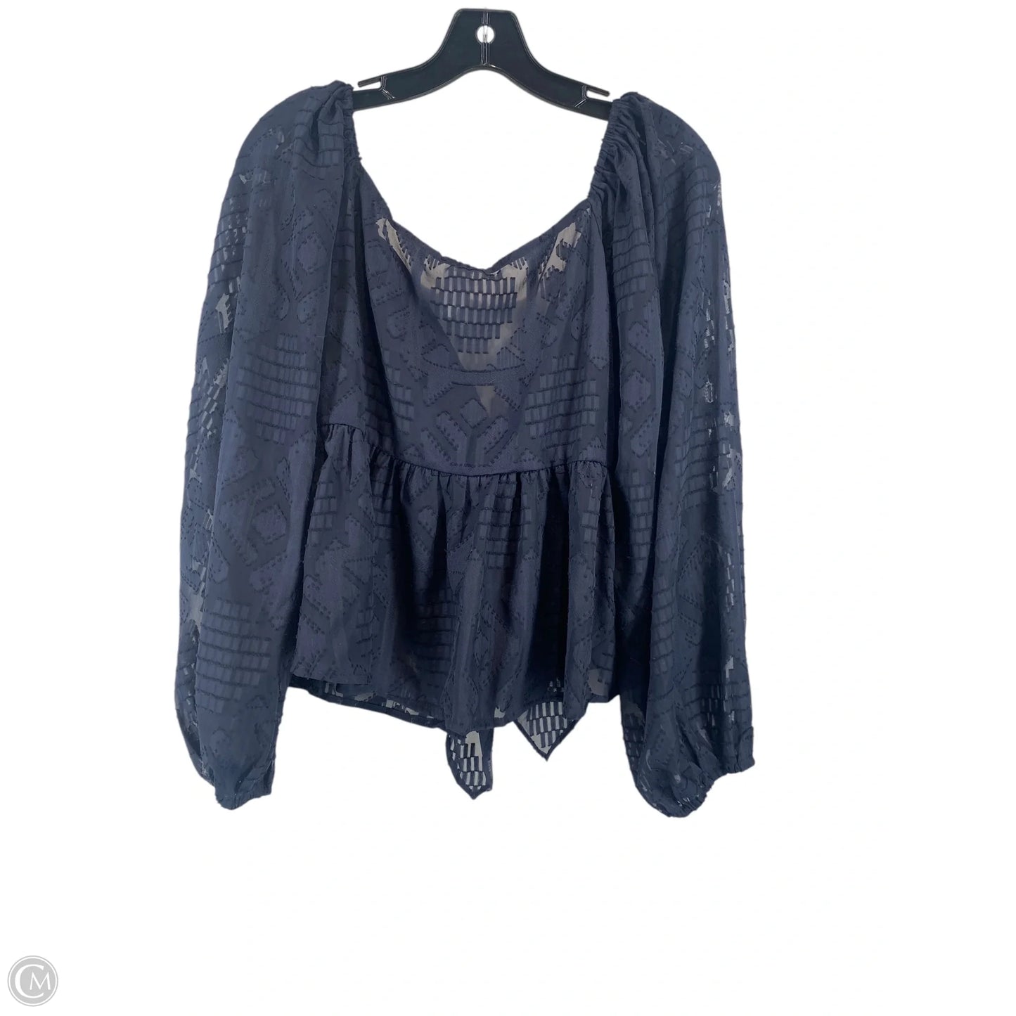 Top Long Sleeve By Clothes Mentor In Navy, Size: M