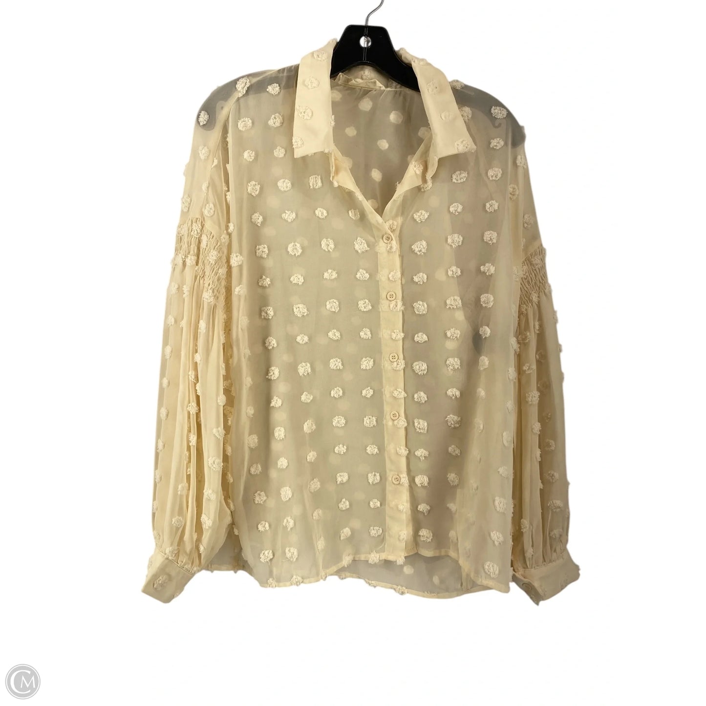 Top Long Sleeve By Clothes Mentor In Beige, Size: M