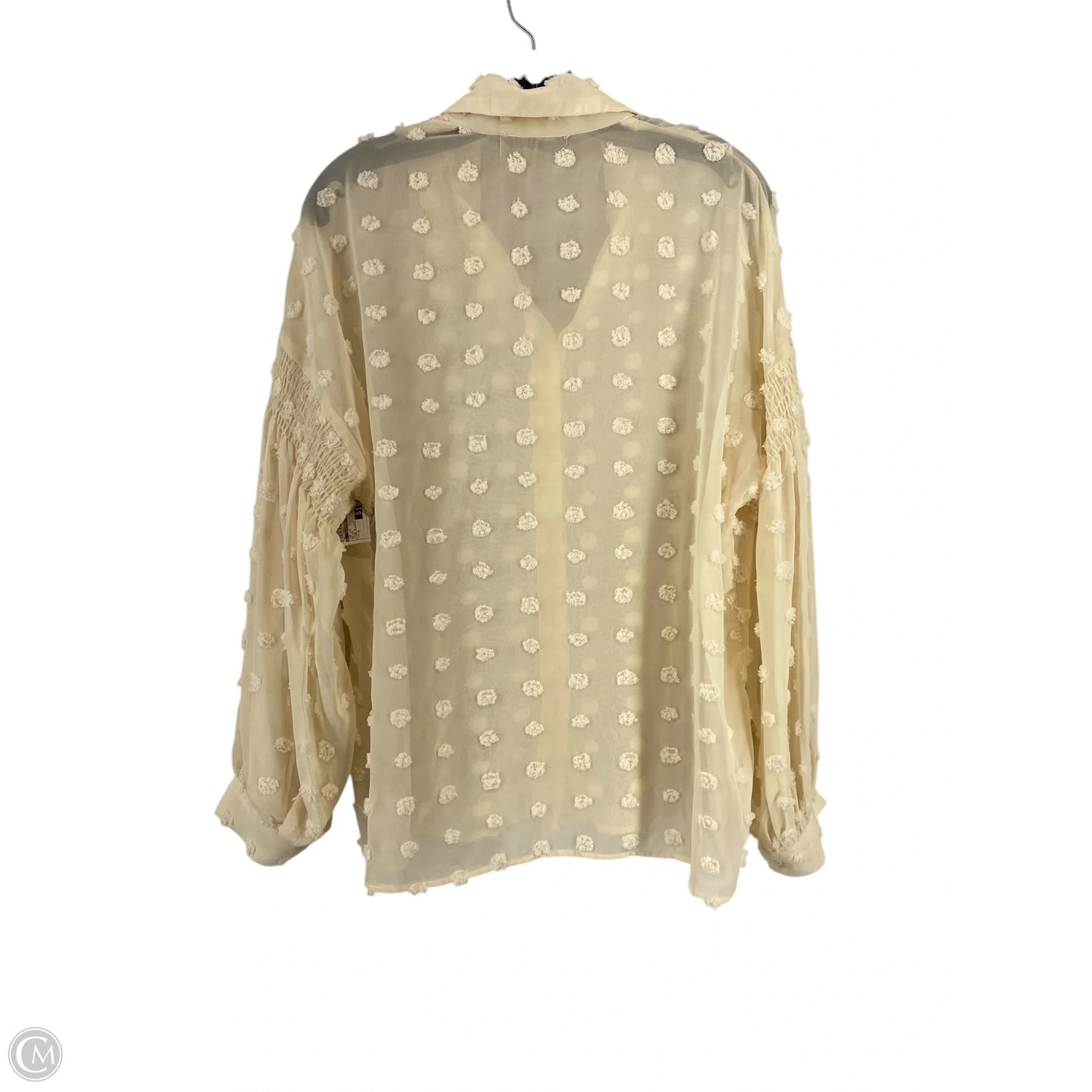Top Long Sleeve By Clothes Mentor In Beige, Size: M