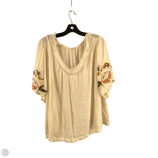 Top 3/4 Sleeve By Chicsoul In Cream, Size: Xl