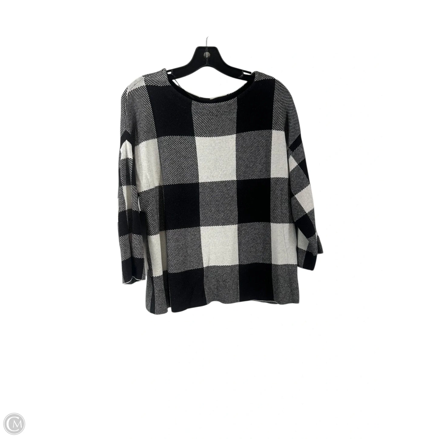 Top Long Sleeve By Worthington In Black & White, Size: L