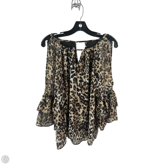 Top 3/4 Sleeve By Iz Byer In Animal Print, Size: L