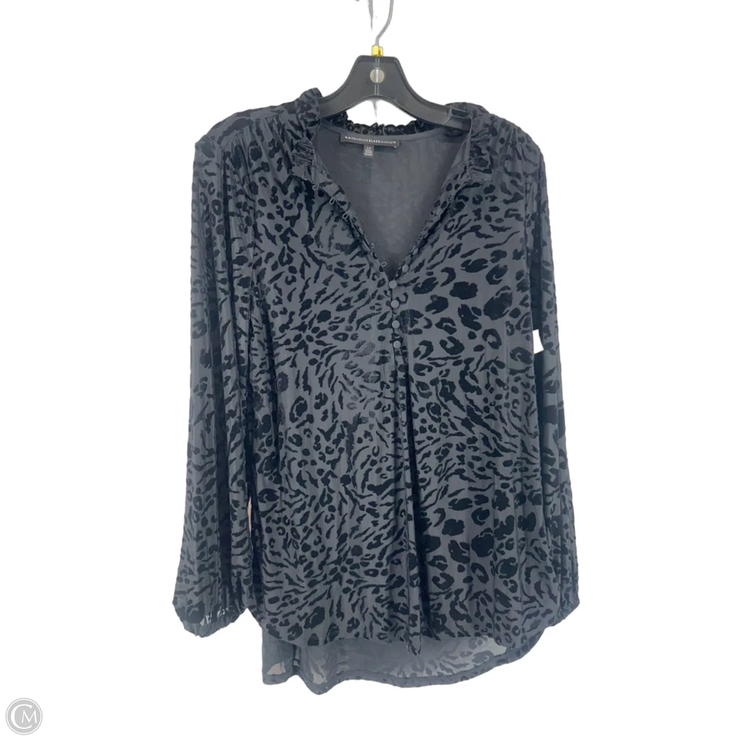 Top Long Sleeve By White House Black Market In Black, Size: Lp