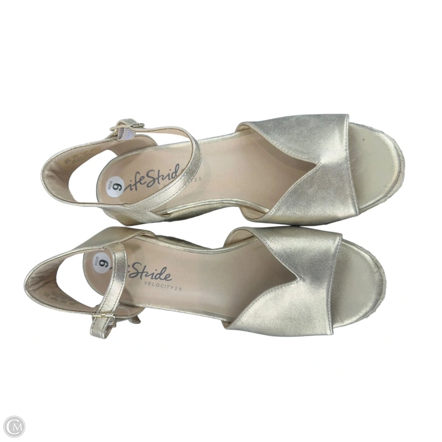 Sandals Heels Block By Life Stride In Gold, Size: 9