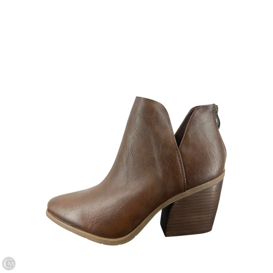 Boots Ankle Heels By Michael Shannon In Brown, Size: 9.5