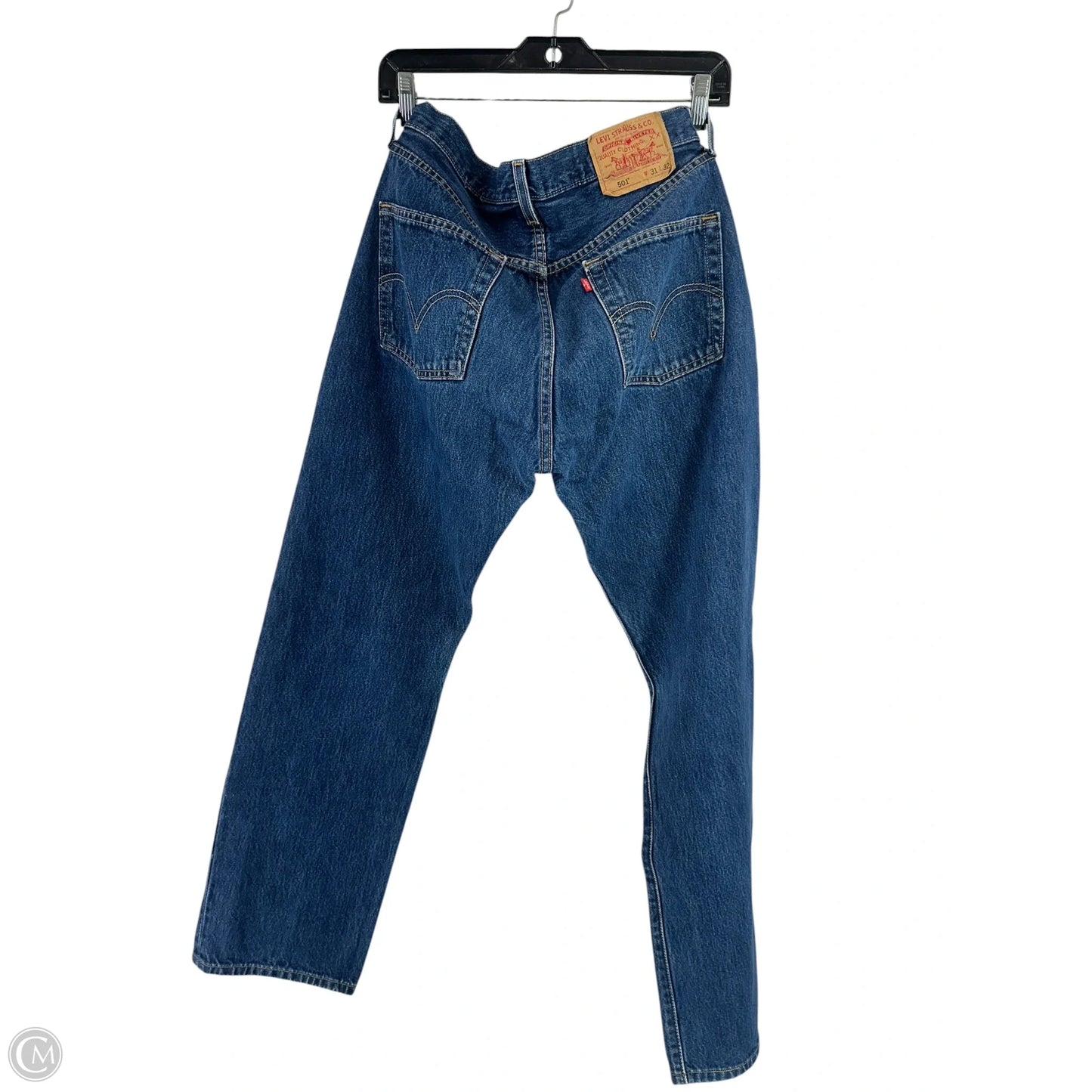 Jeans Straight By Levis In Blue Denim, Size: L