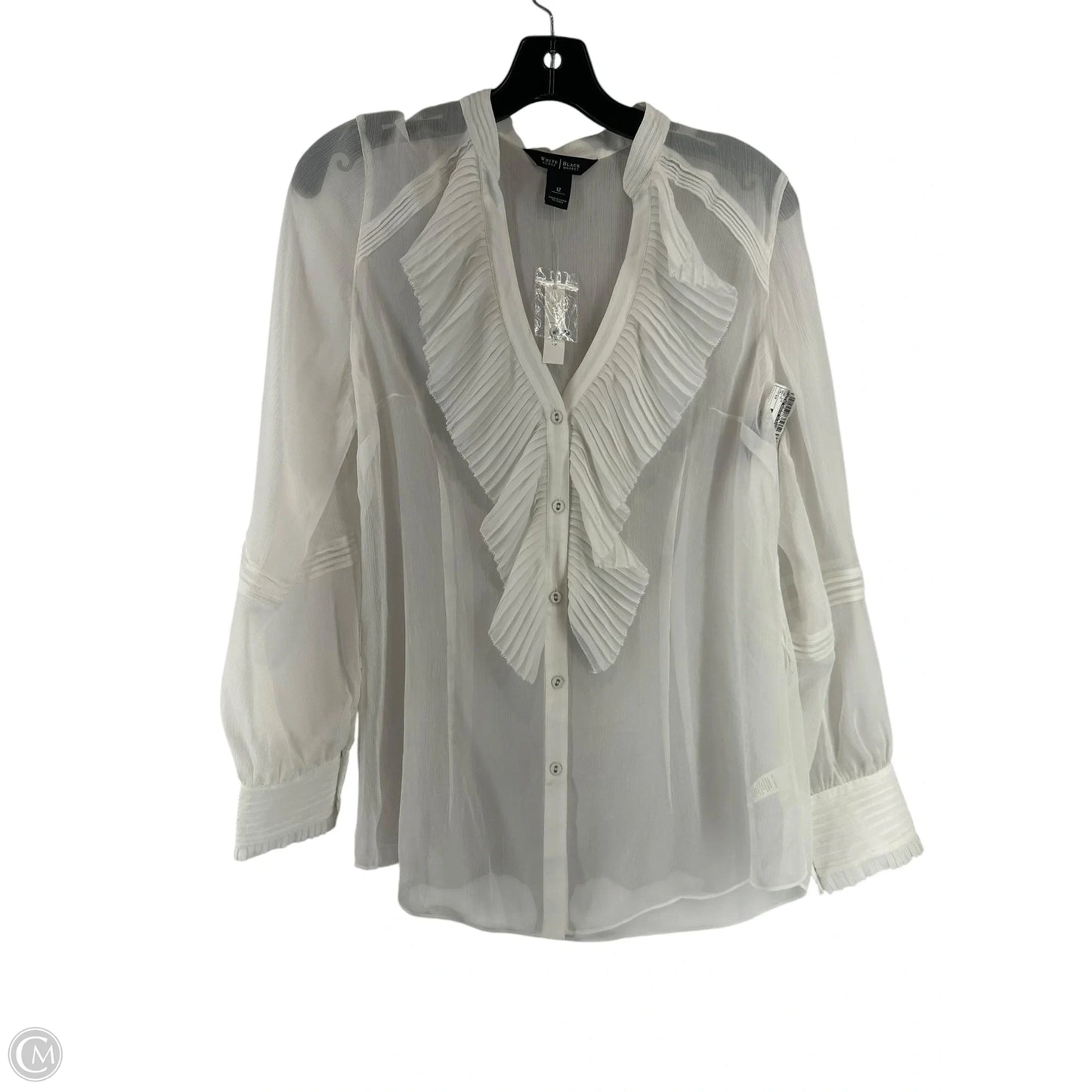 Top Long Sleeve By White House Black Market In White, Size: 12