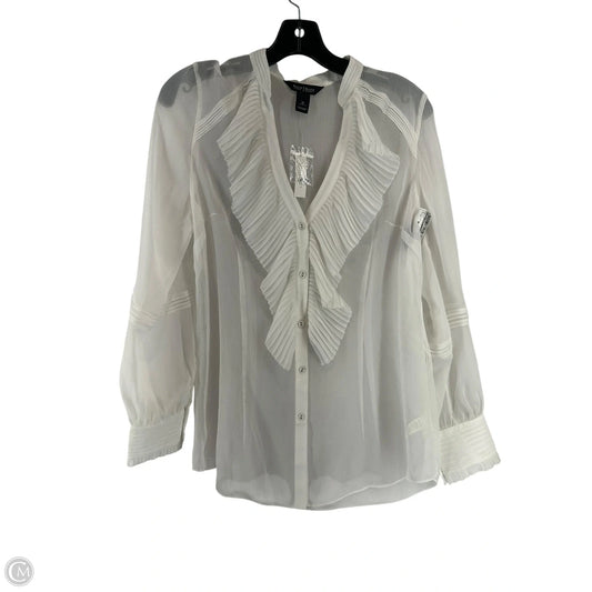 Top Long Sleeve By White House Black Market In White, Size: 12