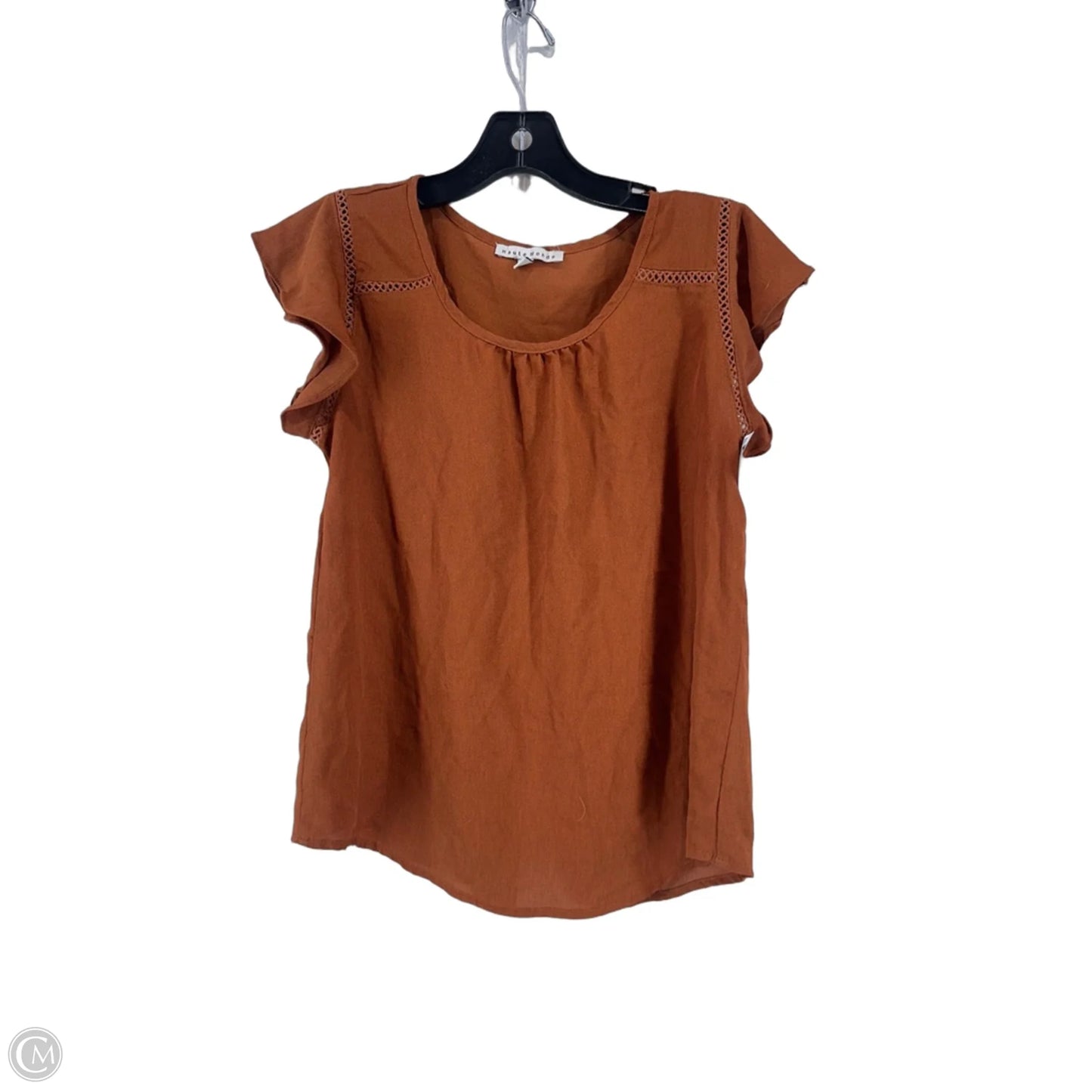 Top Short Sleeve By Haute Monde In Brown, Size: S