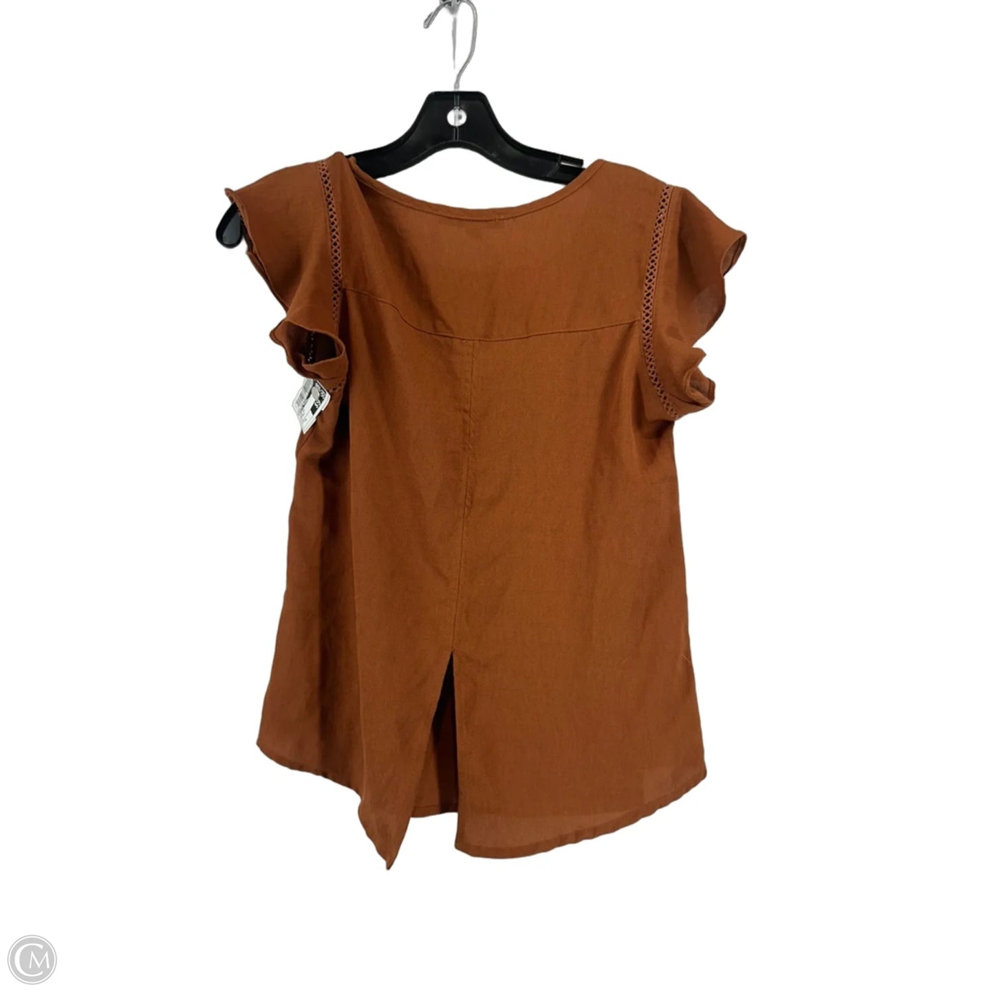 Top Short Sleeve By Haute Monde In Brown, Size: S