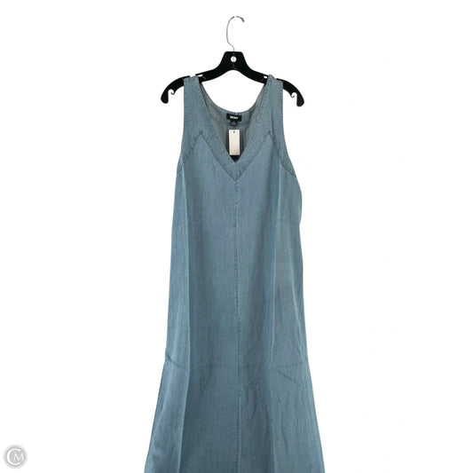 Dress Casual Maxi By Dkny In Blue Denim, Size: L