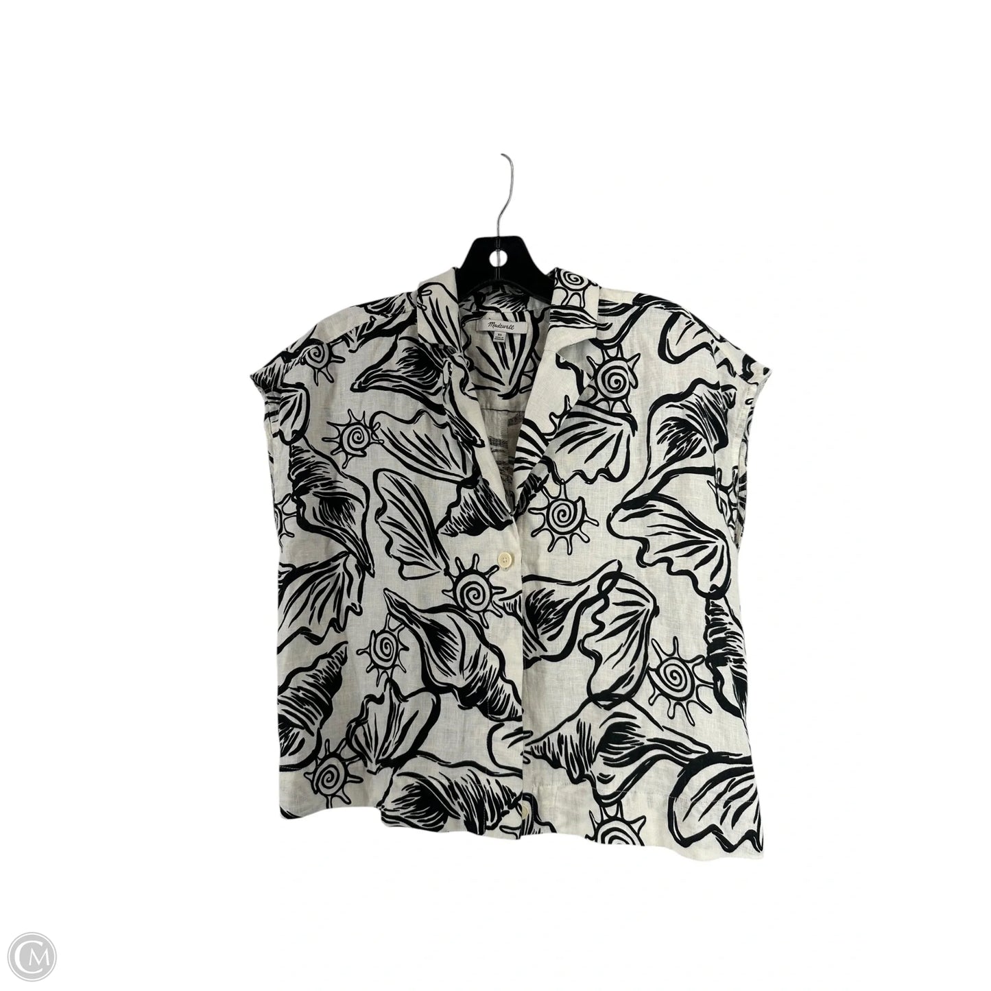 Top Short Sleeve By Madewell In Black & White, Size: Xs