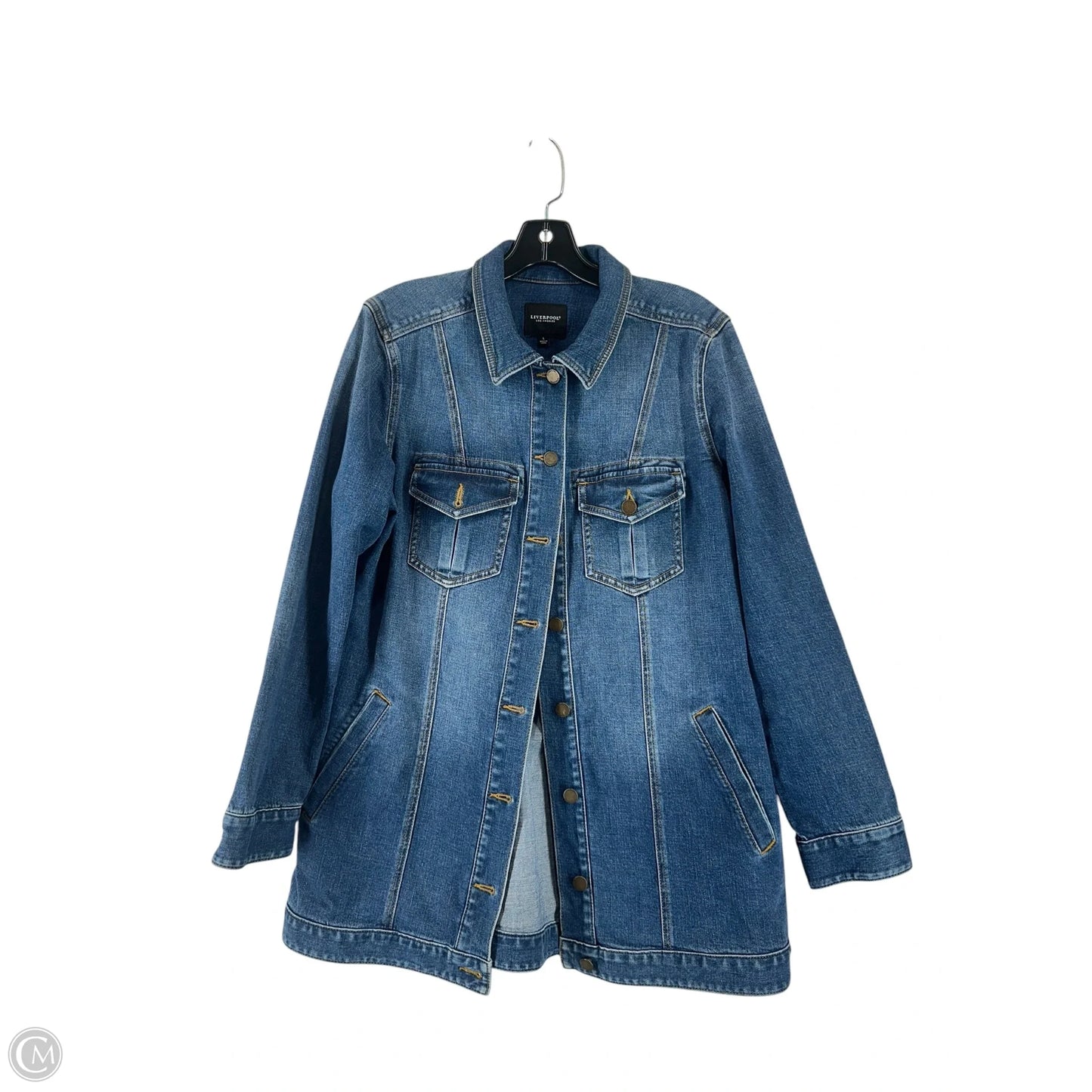 Jacket Denim By Liverpool In Blue Denim, Size: L