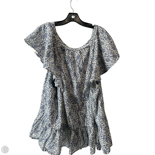 Top Short Sleeve By Ana In Blue & White, Size: 2x