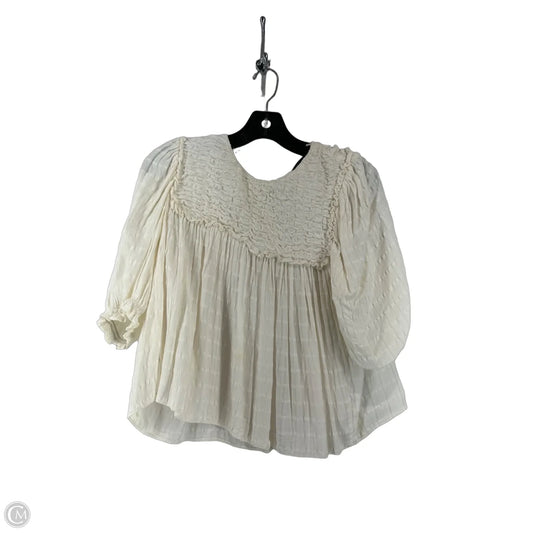Top Short Sleeve By Zara In Cream, Size: S