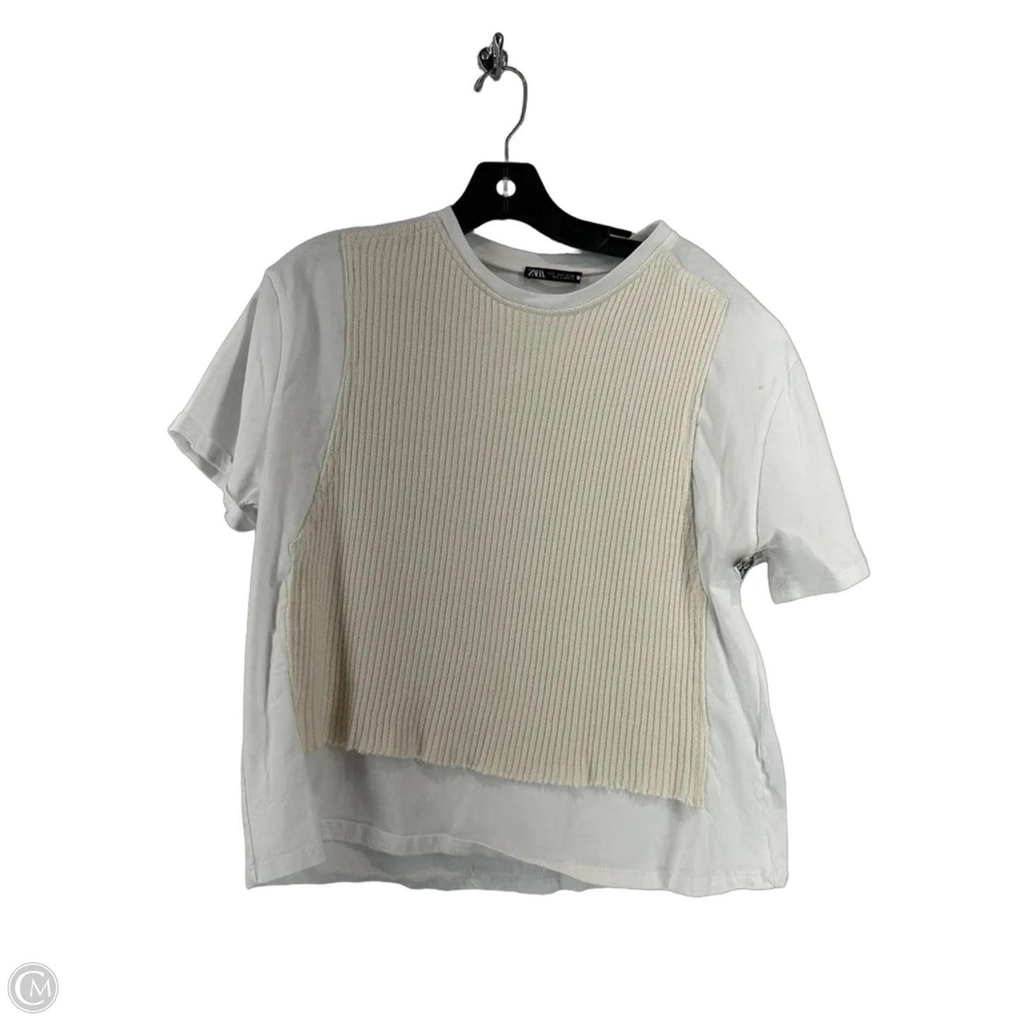 Top Short Sleeve By Zara In White, Size: S