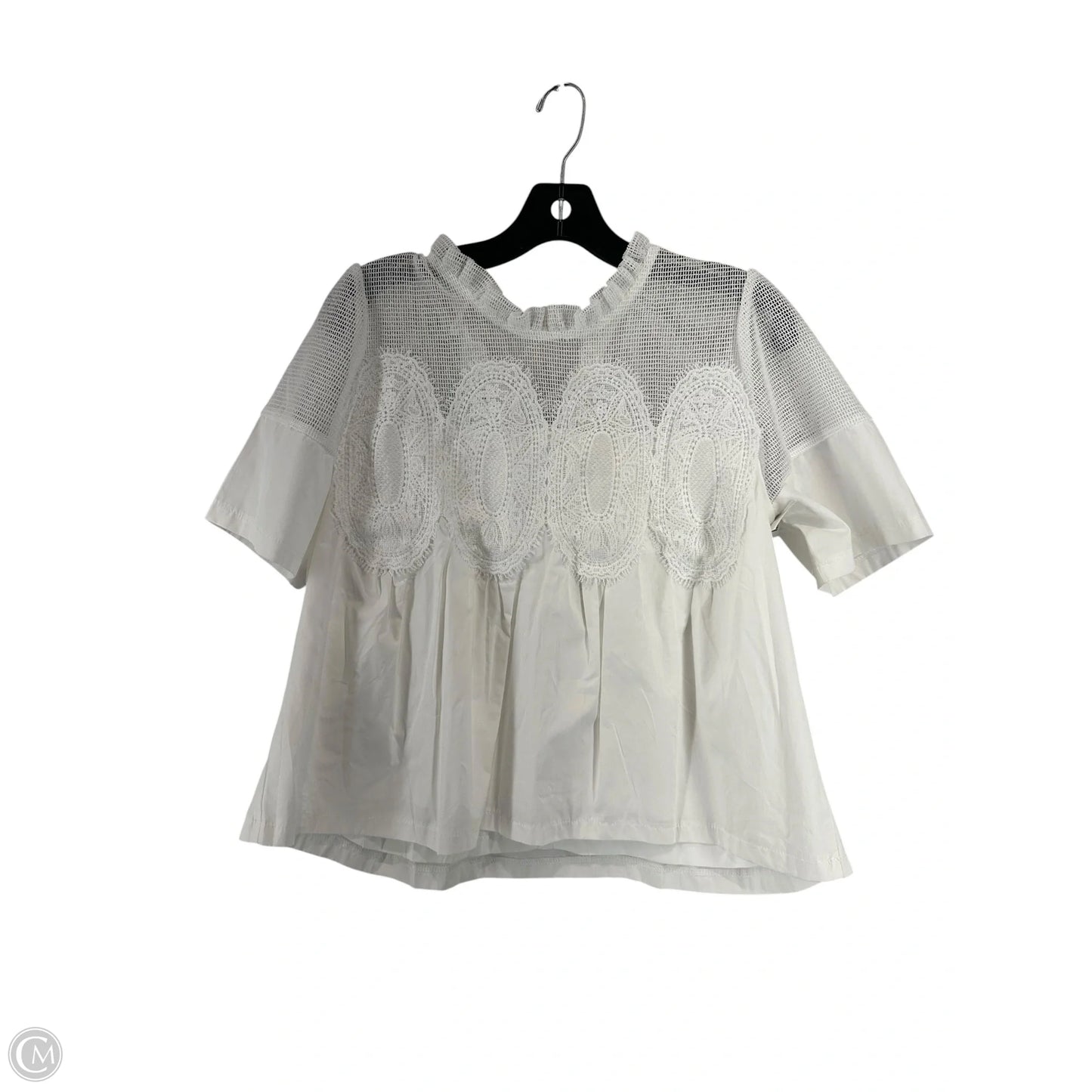 Top Short Sleeve By Clothes Mentor In White, Size: M