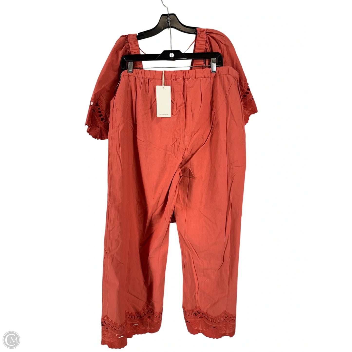 Top 2pc Short Sleeve By Dylan In Orange, Size: Xxl