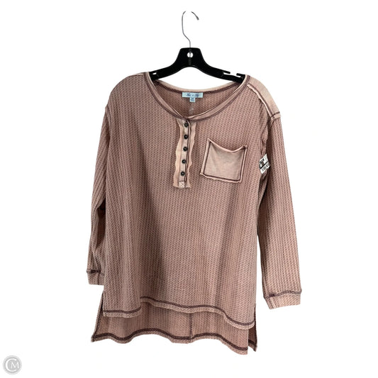 Top Long Sleeve By She + Sky In Pink, Size: M