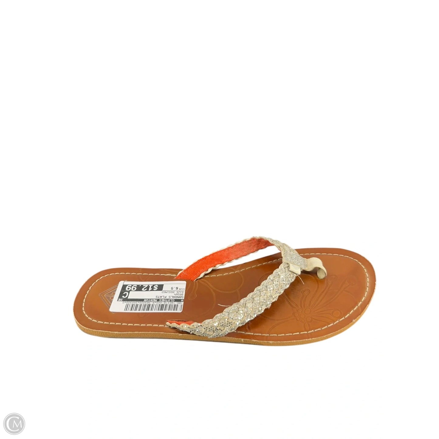 Sandals Flats By Clothes Mentor In Brown, Size: 6.5