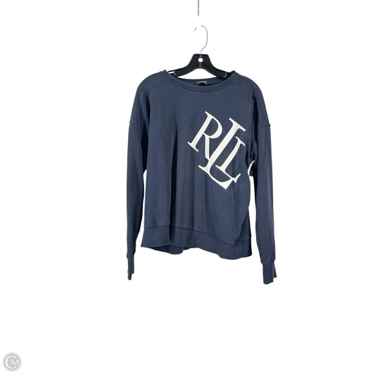 Sweatshirt Crewneck By Lauren By Ralph Lauren In Navy, Size: M
